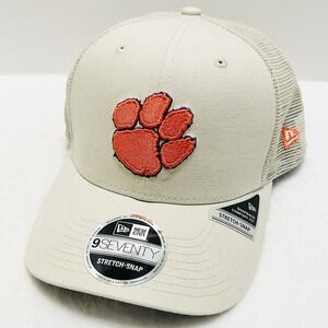 New Era Clemson Tigers Canvas Beige 9SEVENTY Stretch‎ Snap Hat Cap Adjustable